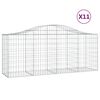 vidaXL arkveida gabiona grozi, 11 gb., 200x50x80/100cm, cinkota dzelzs