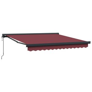 vidaXL izvelkama markīze, 300x250 cm, automātiska, vīnsarkana