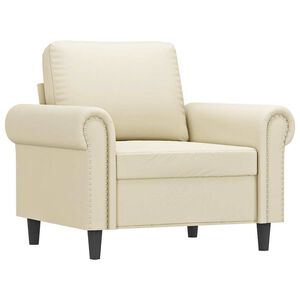 vidaXL atpūtas krēsls, krēmkrāsas, 60 cm, mākslīgā āda