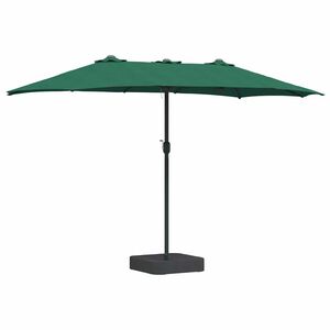 vidaXL Dārza parasols Zaļa 385 x 209 x 244 cm Poliesters un tērauds