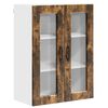 vidaXL Sienas stikla skapis PORTO Dūmaka ozols 60 x 31 x 80 cm