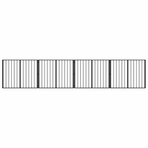 vidaXL Suņu vārti 4 pcs Melns 100 x 80 cm Cinkots tērauds