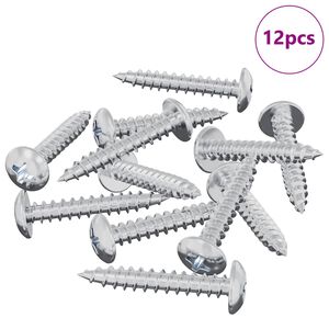 vidaXL Pa&scaron;vītņojamais Nags 12 pcs Cinkots 4 x 25 mm Tērauds