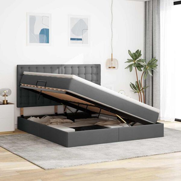 vidaXL Gulta ar uzglabā&scaron;anas vietu un matraci 180 x 200 cm Poliesters