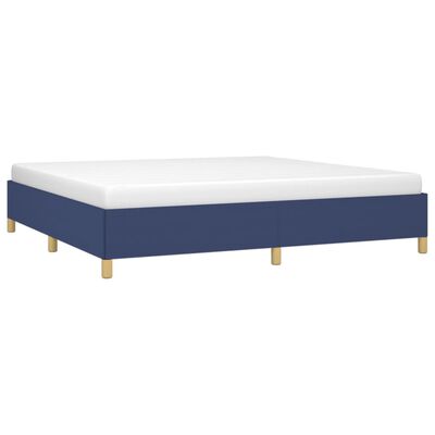 vidaXL gultas rāmis, zils, 200x200 cm, audums