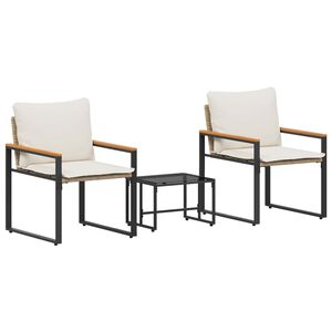 vidaXL Mēbeļu komplekti 3 pcs Beige un krēmbalta Rotangpalma