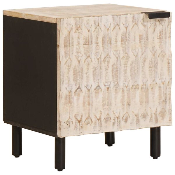 vidaXL Nakts skapītis 2 pcs Balts 40 x 33 x 46 cm Cieta mango koksne