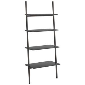 vidaXL 4-līmeņu slīps plaukts, melns, 64x34x150,5 cm
