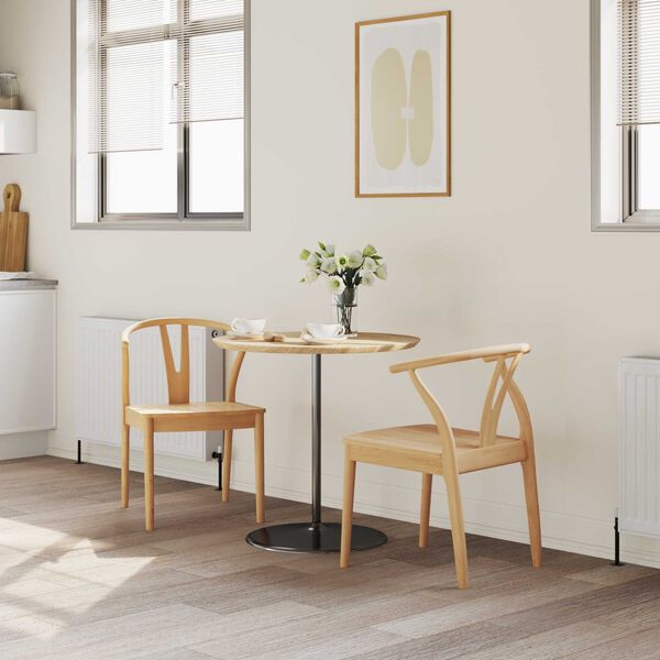 vidaXL Ēdamistabas krēsls 2 pcs Dabiska Ciets gumijas koks