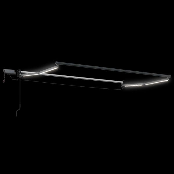 vidaXL Manuālā izvelkamā nojume ar LED apgaismojumu 2,5 x 2 m