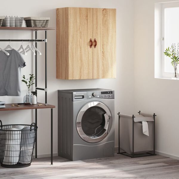 vidaXL sienas skapītis, ozolkoka krāsa, 69,5x34x90 cm