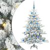 vidaXL Mākslīgā Saliekamā Ziemassvētku Egle Zaļ&scaron; un balts 150 cm PVC