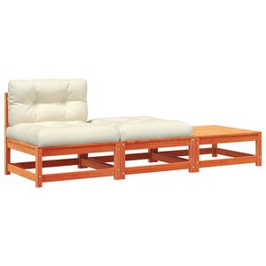 vidaXL dārza dīvāns ar kājsoliņu un matračiem