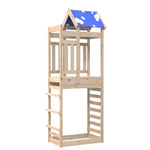 vidaXL Spēļu tornis Brūna 85 x 52,5 x 239 cm Ciets priedes koks