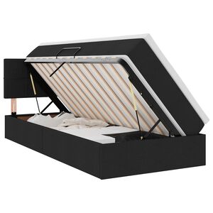 vidaXL Gulta ar uzglabā&scaron;anas vietu un matraci Melna 90 x 190 cm Samts