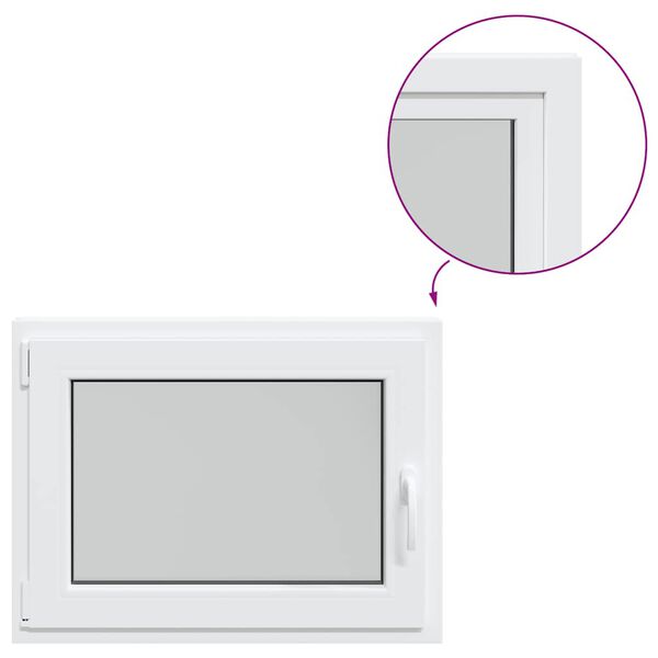 vidaXL pagraba logs "RISOR", 80x60 cm, verami un atgāžami, DIN, pa kreisi, balts