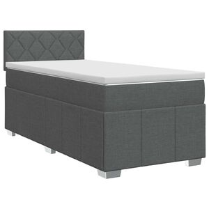 vidaXL Kontinentālā gulta ar matraci Tum&scaron;i pelēka 90 x 190 cm Audums