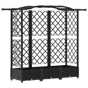 vidaXL Pacelta gulta ar treliem un jumtu Melns 163 x 40 x 126 cm PP