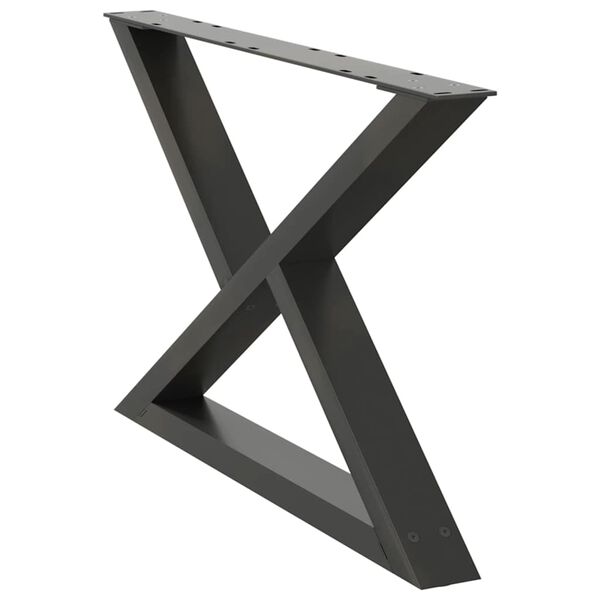 vidaXL kafijas galdiņa kājas, 2 gab., antracīta krāsa, 70x(42-43,3) cm, tērauds