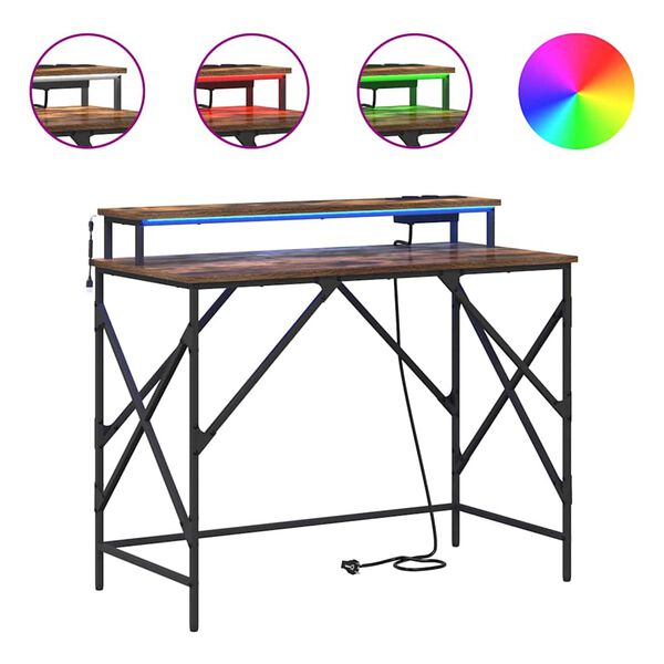 vidaXL Galds Dūmaka ozols 100 x 50 x 86,5 cm Inženierijas koks