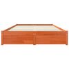 vidaXL Gultas rāmis Vaks brūns 120 x 200 cm Cieta priede