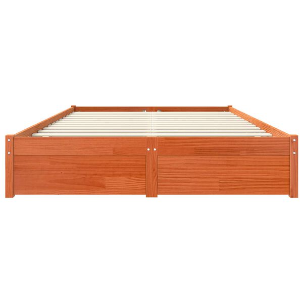 vidaXL Gultas rāmis Vaks brūns 120 x 200 cm Cieta priede