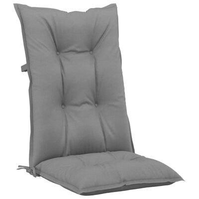 vidaXL dārza krēslu spilveni, 4 gab., pelēki, 120x50x7 cm, audums
