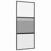 vidaXL Stikla durvis 90 x 2 x 205 cm Alumīnijs Melns