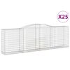 vidaXL arkveida gabiona grozi, 25gb., 400x50x120/140cm, cinkota dzelzs