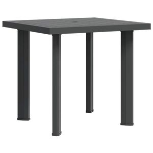 vidaXL dārza galds, antracītpelēks, 80x75x72 cm, plastmasa