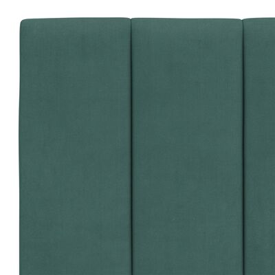 vidaXL gultas rāmis ar galvgali, tumši zaļš samts, 120x200 cm