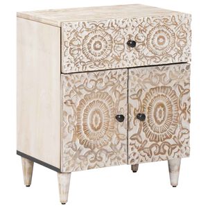 vidaXL Gultas skapis Balts 50 x 33 x 60 cm Cieta mango koksne