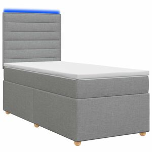 vidaXL Kontinentālā gulta ar matraci Gai&scaron;i pelēka 100 x 200 cm Audums