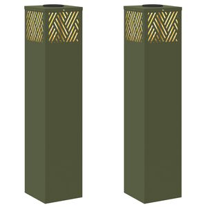 vidaXL Saules LED ceļa gaisma 2 gab. Silti balts 18 x 18 x 80 cm