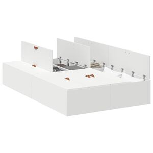 vidaXL Gultas ar uzglabā&scaron;anas vietu ar uzglabā&scaron;anu Balts 120 x 190 cm