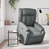vidaXL atpūtas krēsls, paceļams, atgāžams, pelēka mākslīgā āda