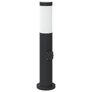 vidaXL stabveida gaismeklis ar kontaktligzdu, 50 cm, nerūsējo&scaron;ais tērauds, IP44
