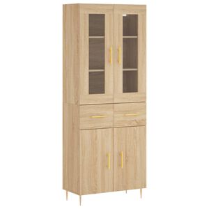 vidaXL augstais skapis, ozolkoka, 69,5x34x180 cm, inženierijas koks