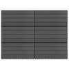 vidaXL terases flīzes, 6 gab., WPC, 60x30 cm, 1,08 m², melnas
