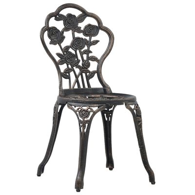 vidaXL bistro krēsli, 2 gab., liets alumīnijs, bronzas krāsa