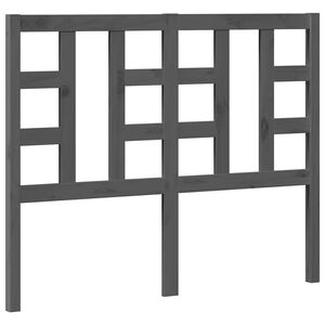 vidaXL gultas galvgalis, pelēks, 126x4x100 cm, priedes masīvkoks