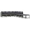 vidaXL 8-daļīgs dārza atpūtas mēbeļu komplekts, pelēka PE rotangpalma
