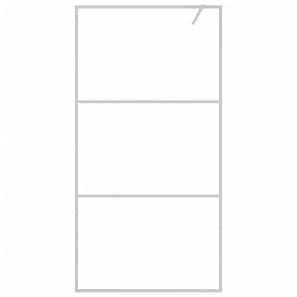 vidaXL du&scaron;as siena, 100x195 cm, caurspīdīgs ESG stikls, sudrabaina