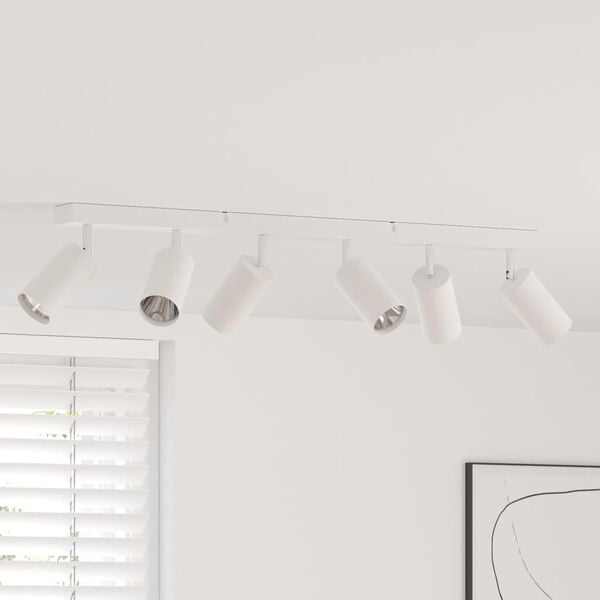 vidaXL Griestu prožektors ar prožektoriem Balts 73 x 6 x 16 cm Metāla