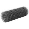 vidaXL stiepļu žogs, tērauds ar PVC pārklājumu, 25x0,5 m, pelēks