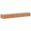 vidaXL Augstā puķu kaste Gai&scaron;i brūns 400 x 80 x 45 cm Cinkota tērauda