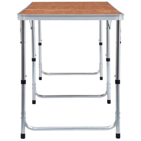 vidaXL saliekams kempinga galds, alumīnijs, 180x60 cm