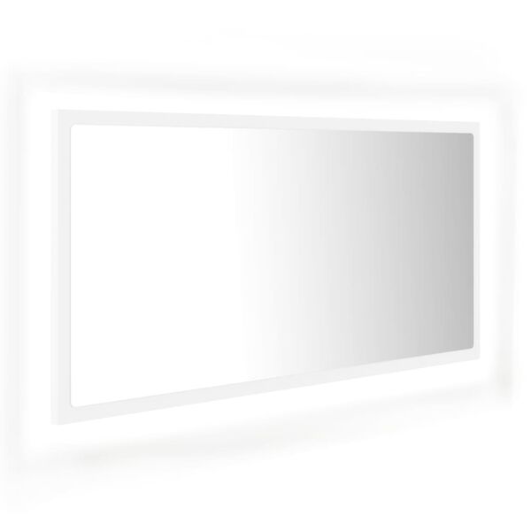 vidaXL vannasistabas spogulis, LED, balts, 90x8,5x37 cm, akrils