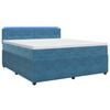 vidaXL Kontinentālā gulta ar matraci Zila 140 x 200 cm Samts