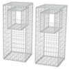 vidaXL gabions ar plauktu augiem, 2 gab., tērauds, 50x50x120 cm